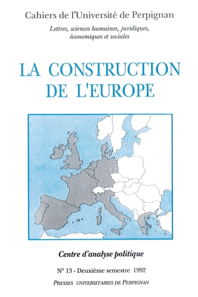 Couverture du livre La construction de l'Europe