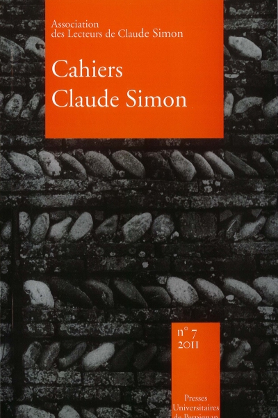 Couverture des Cahiers Claude Simon 7