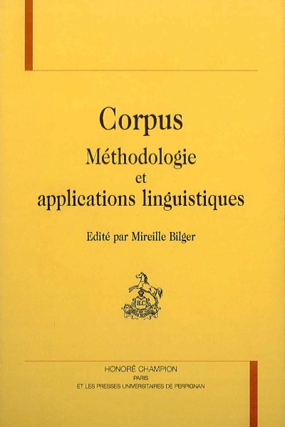 Couverture du livre Corpus : méthodologie....