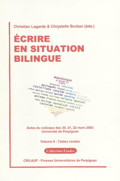 Couverture du livre Ecrire en situation bilingue volume 2